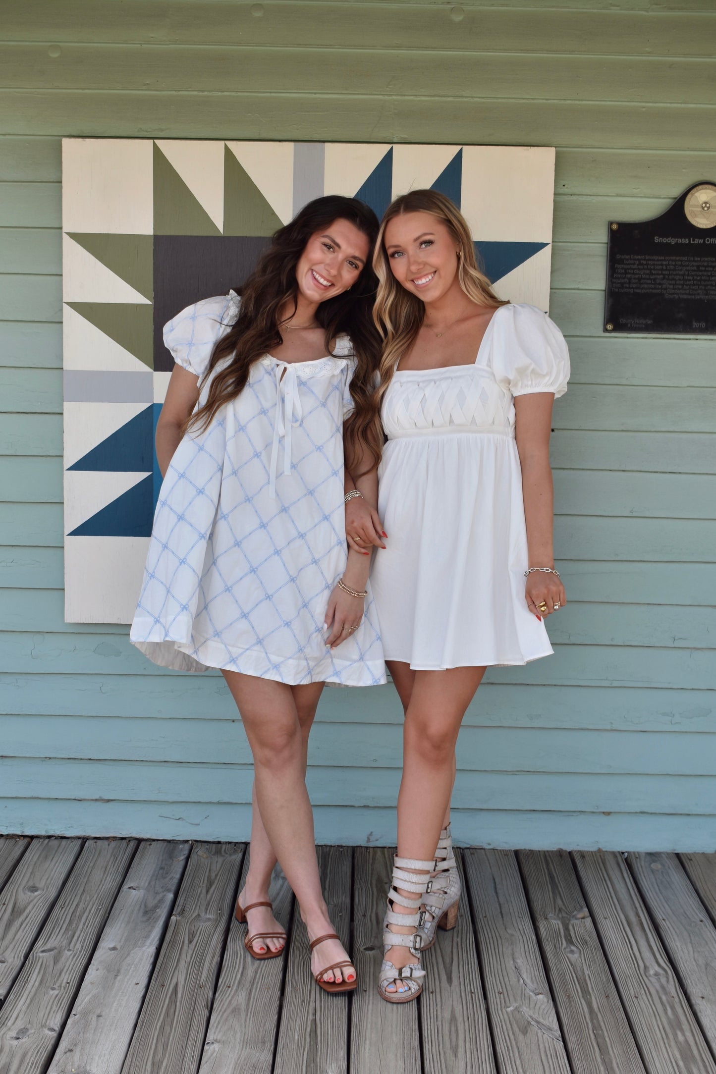 Embroidered Lace Bow Mini Dress