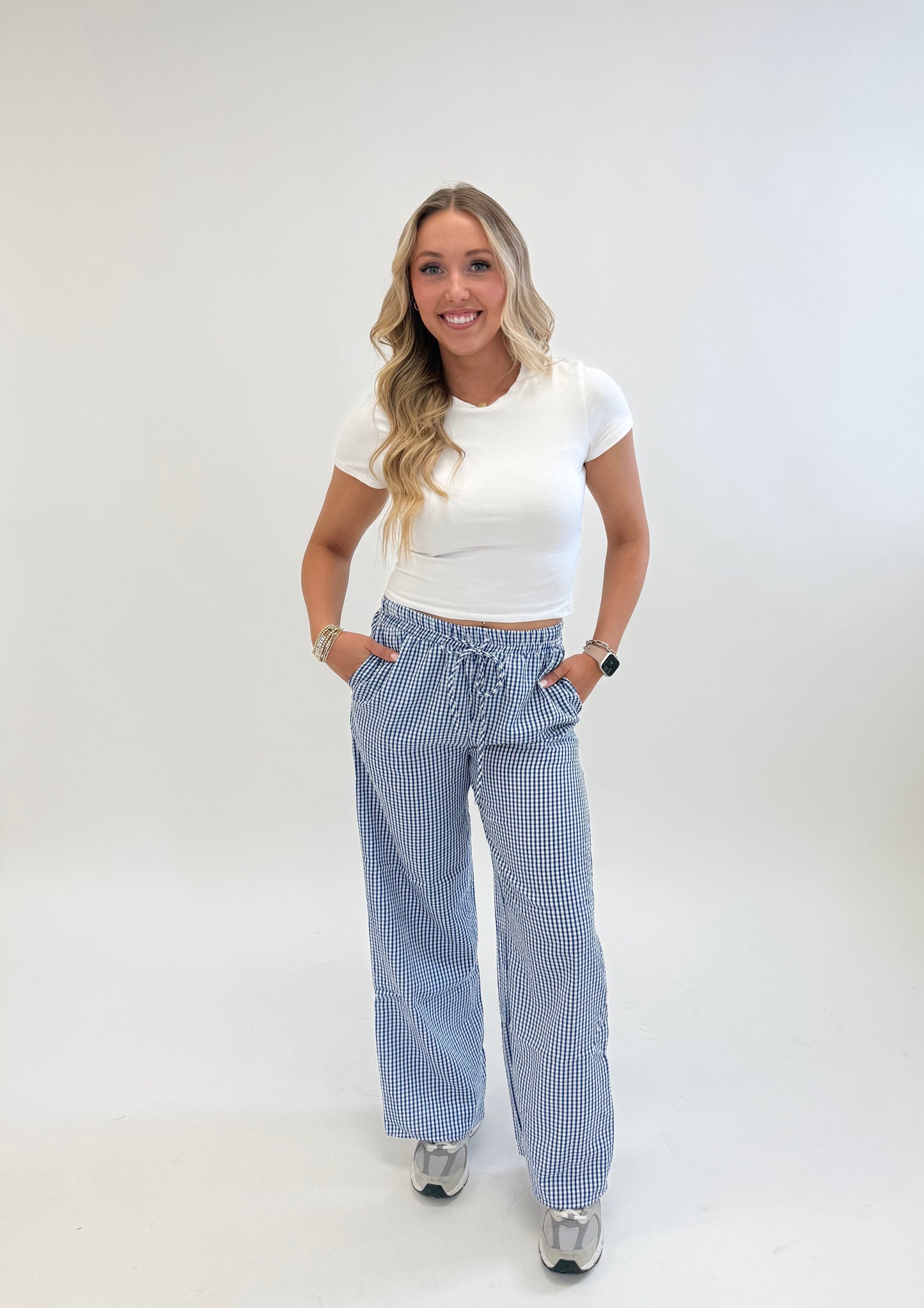 Gingham boxer pants