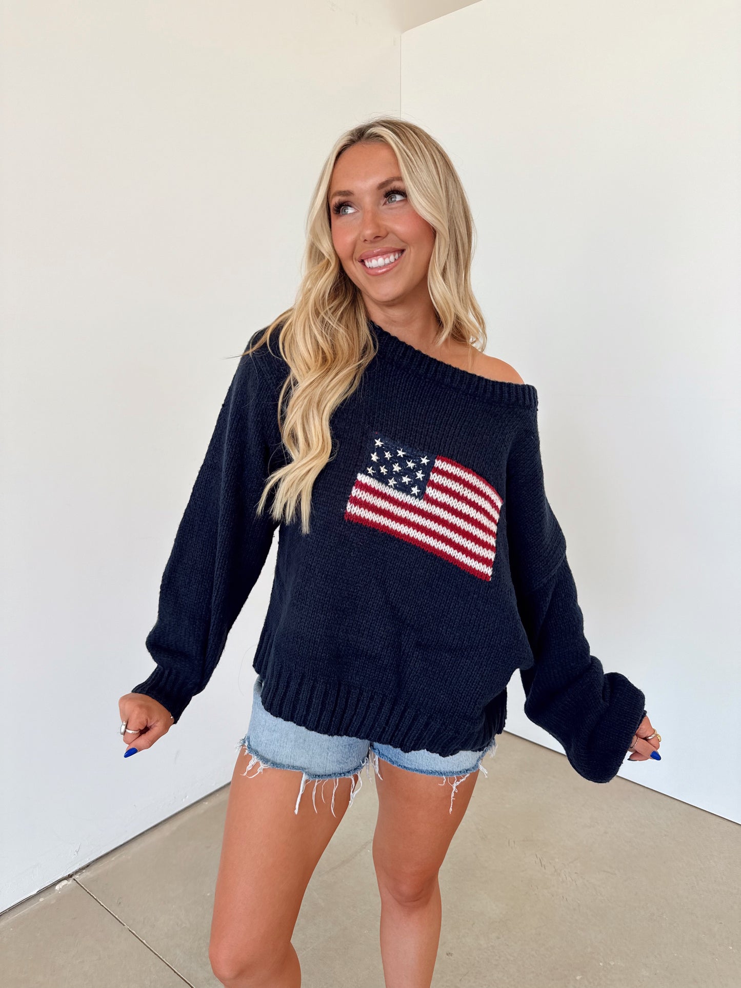American Girl Off The Shoulder Sweater