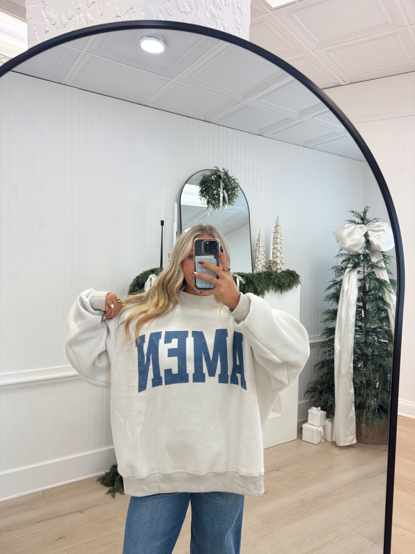 WWJD/AMEN Reversible Crewneck