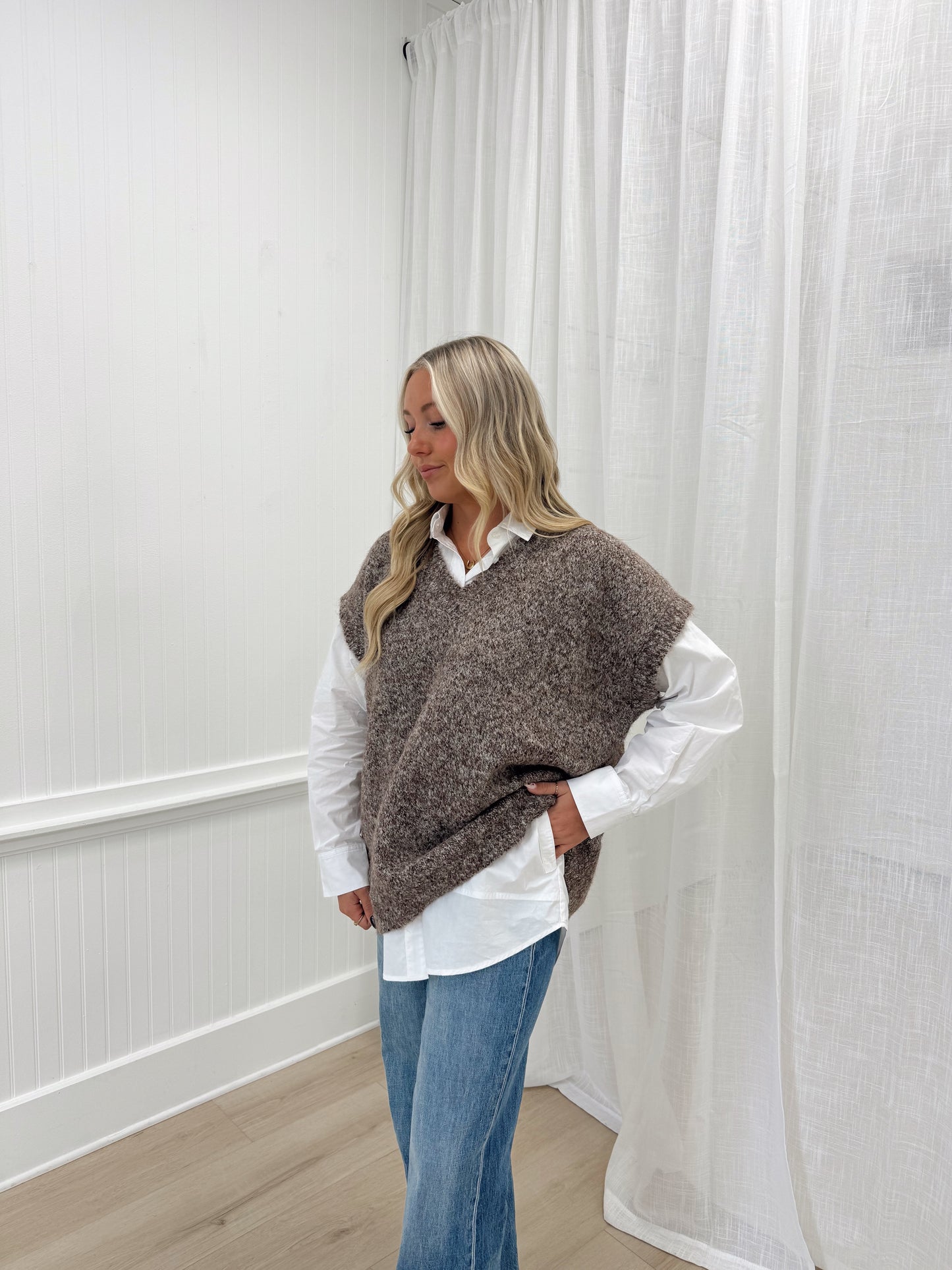 Perfect Button Down Layering Top- White