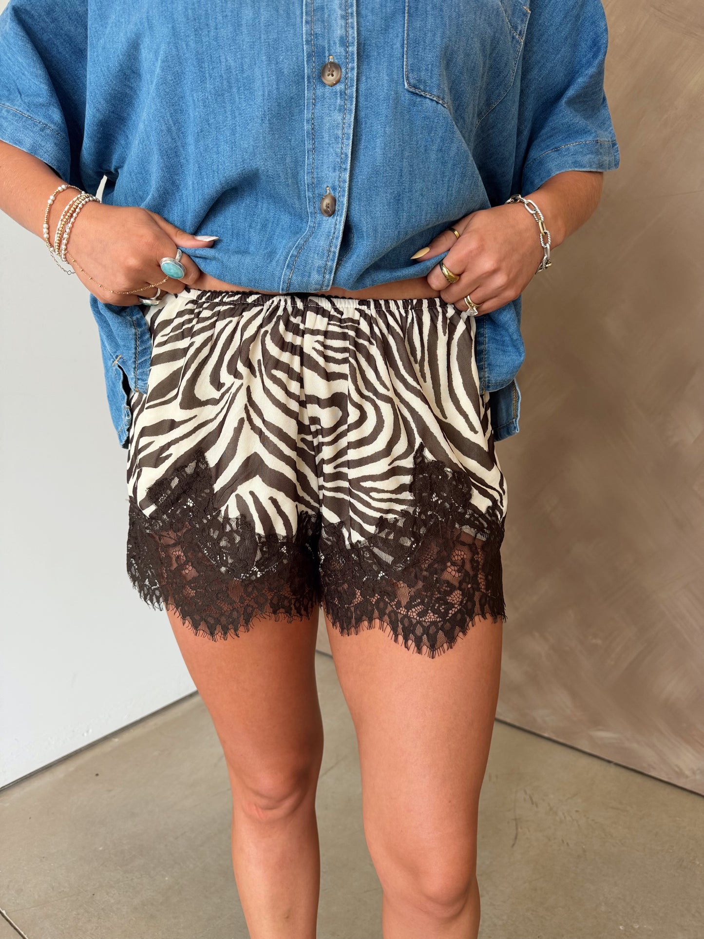 Zebra Lace Shorts