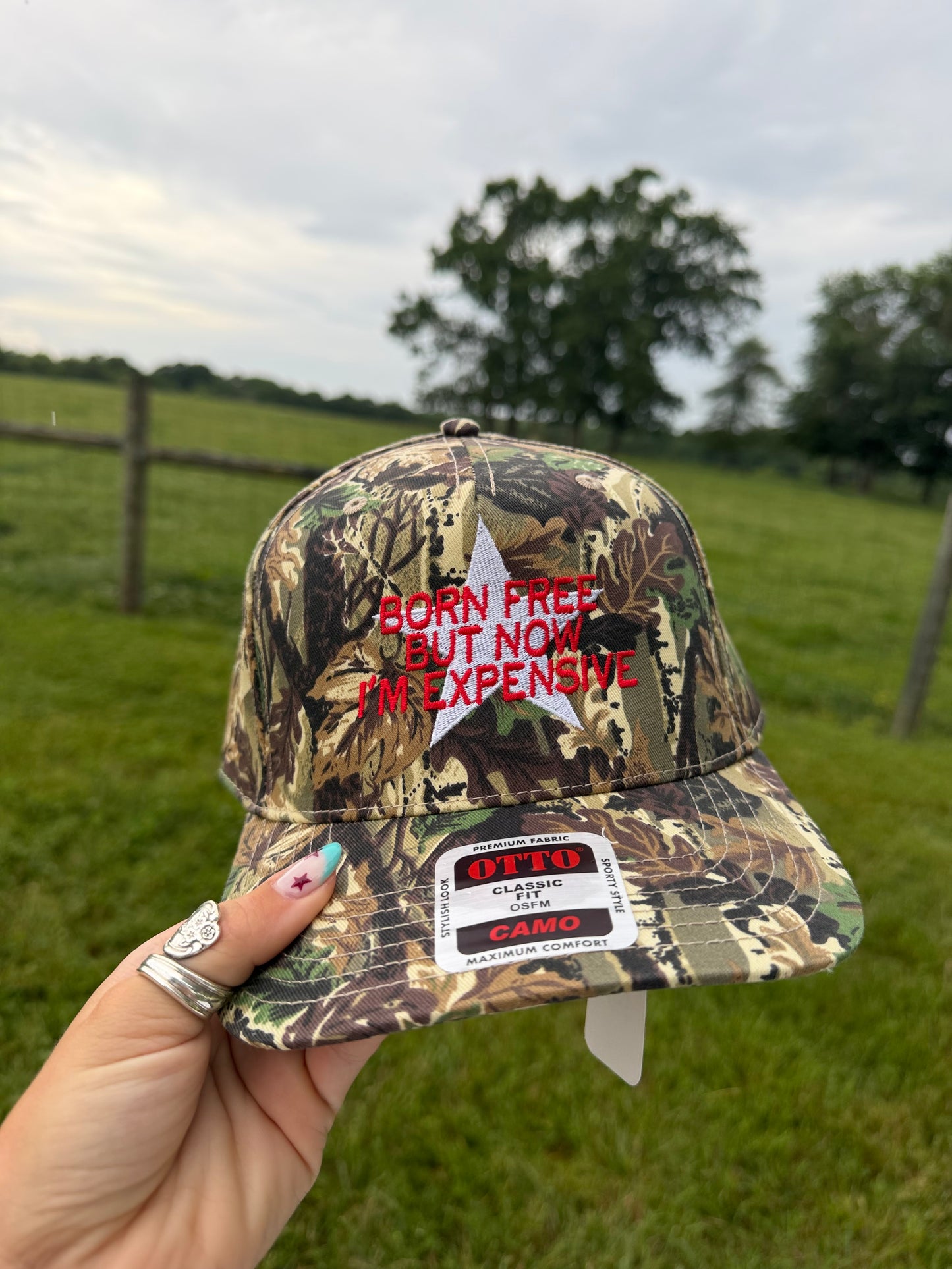 Born Free But Now I'm Expensive Camo Hat