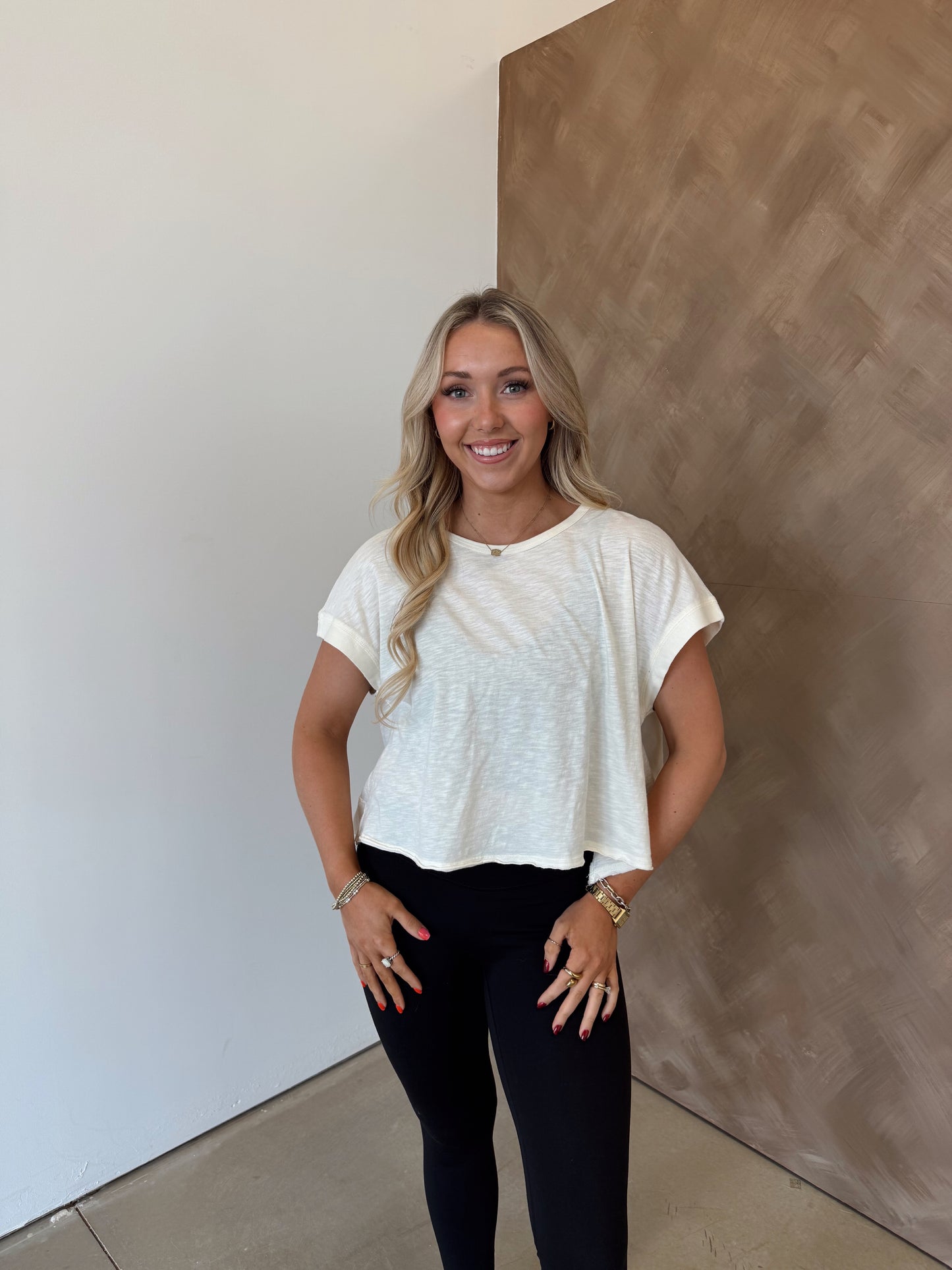 Ansley Open Back Top- Cream