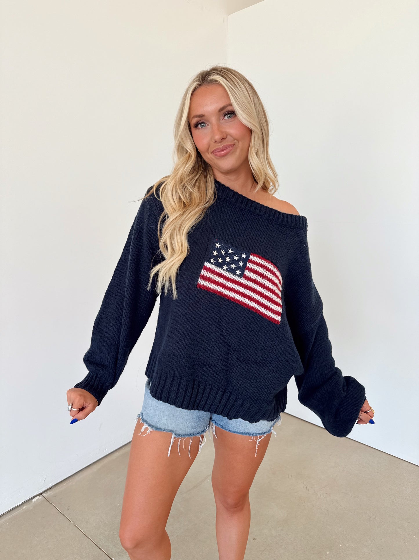 American Girl Off The Shoulder Sweater