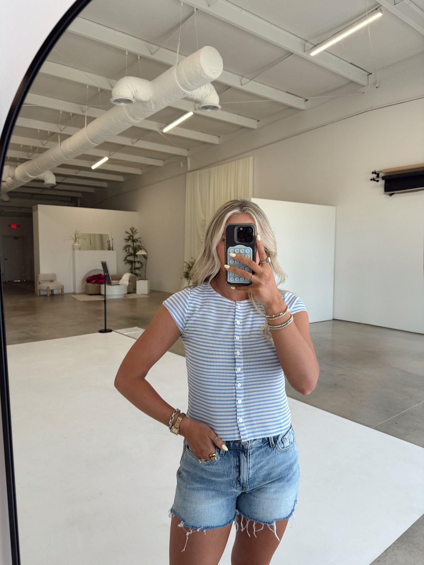 Pippa Button Front Top
