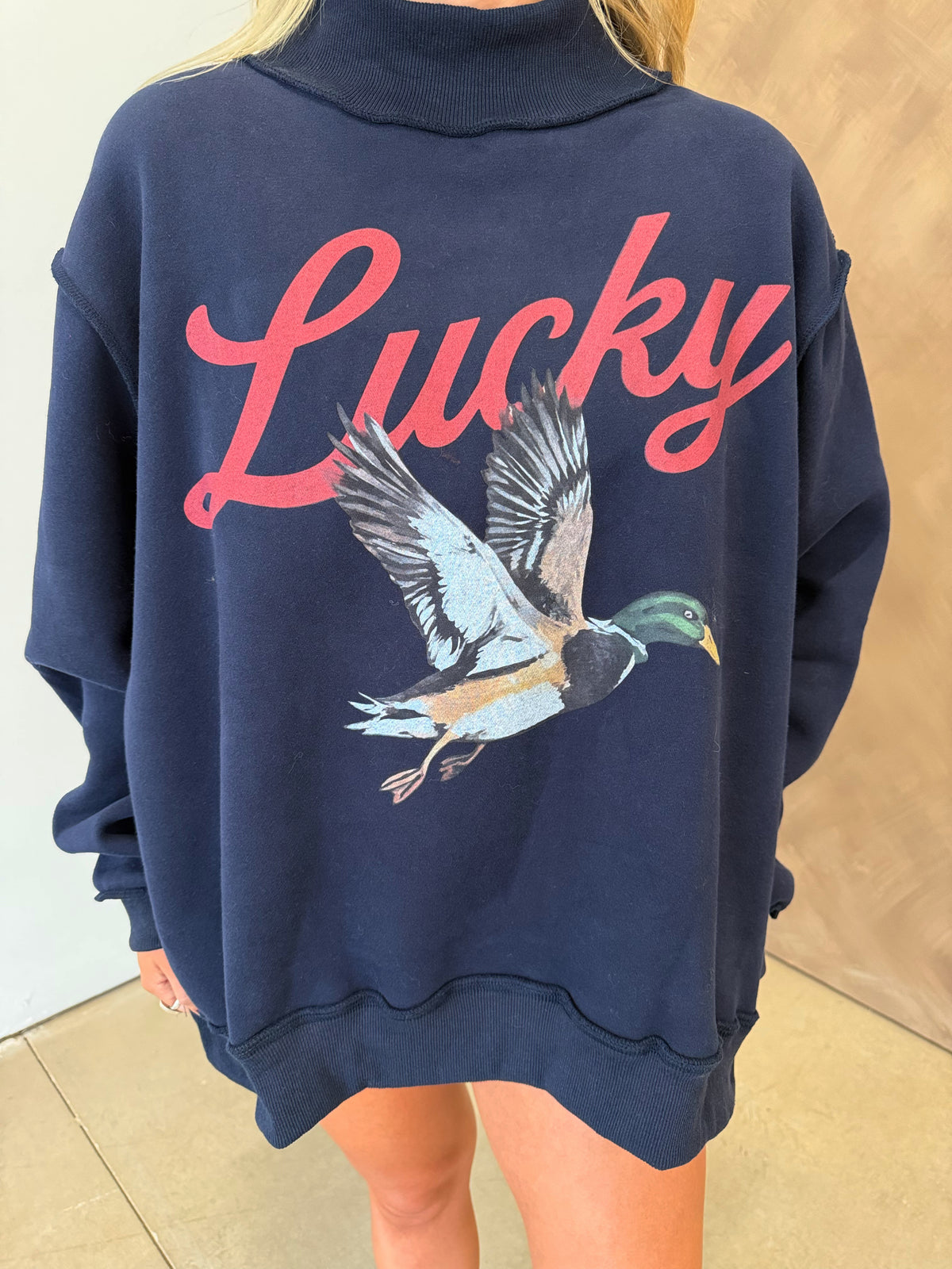 Lucky Duck Reversible Mock-Neck