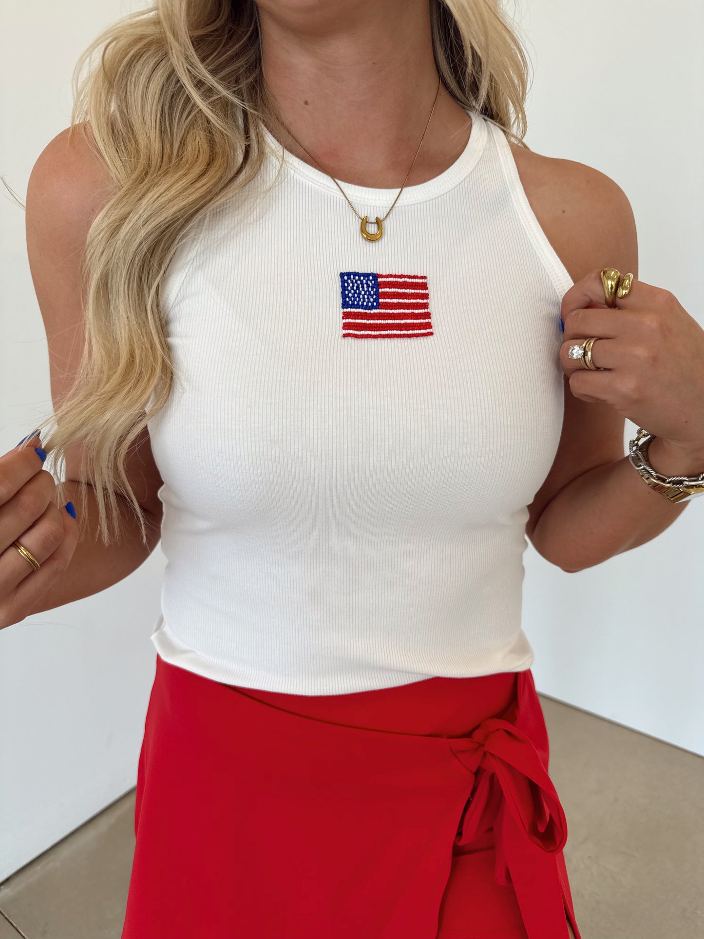 Beaded USA Tank