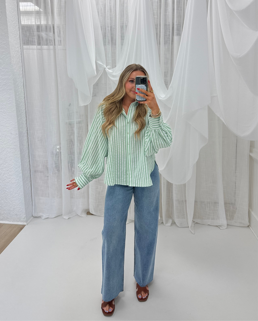 Botton Down Cotton Striped Shirt