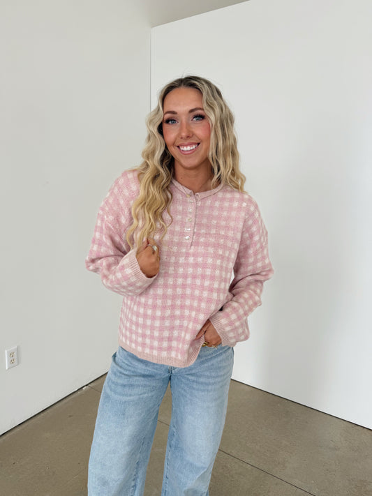 Hannah Half Button Sweater
