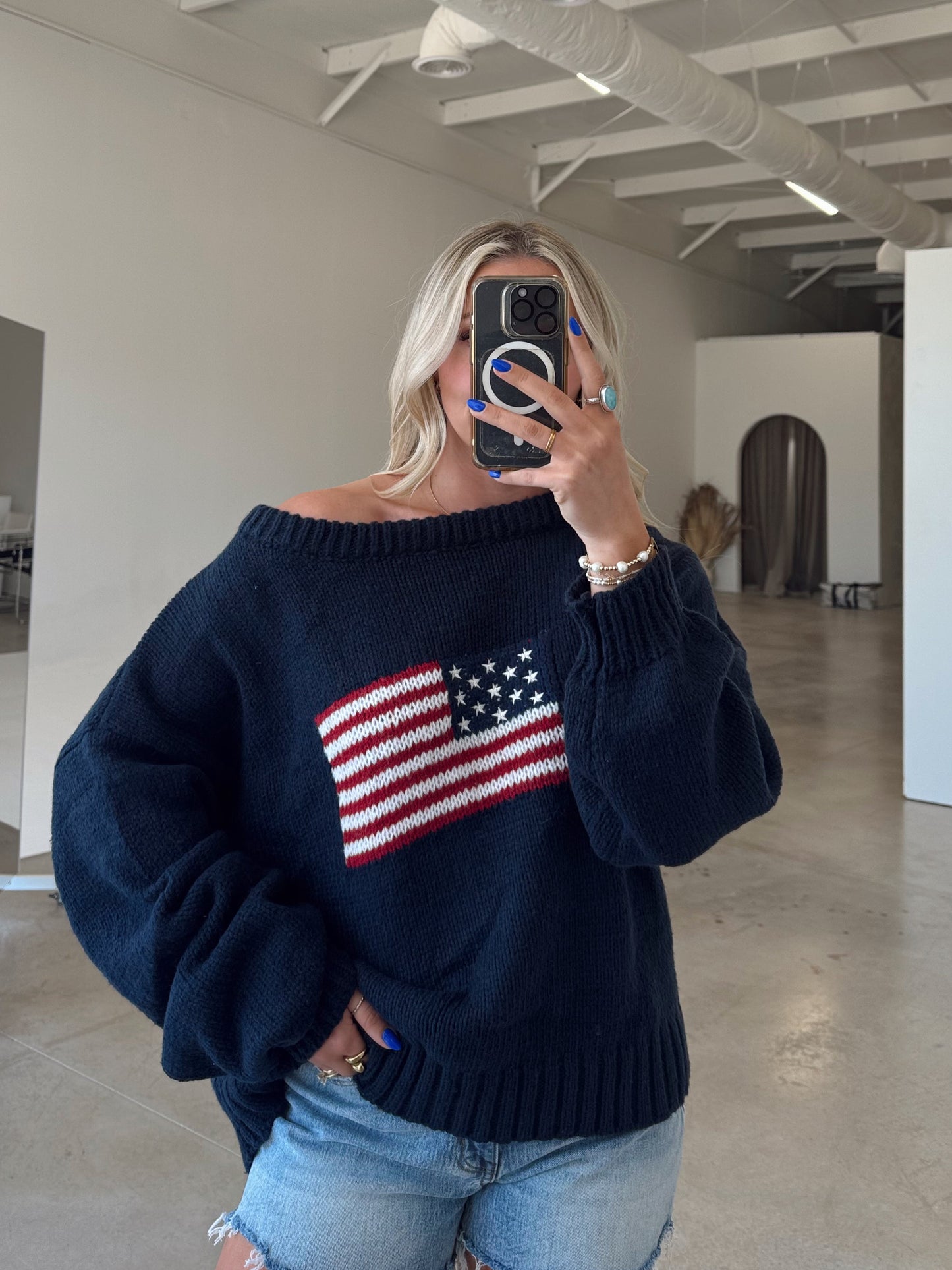 American Girl Off The Shoulder Sweater