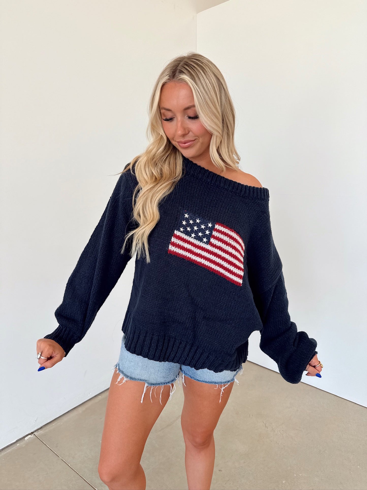 American Girl Off The Shoulder Sweater
