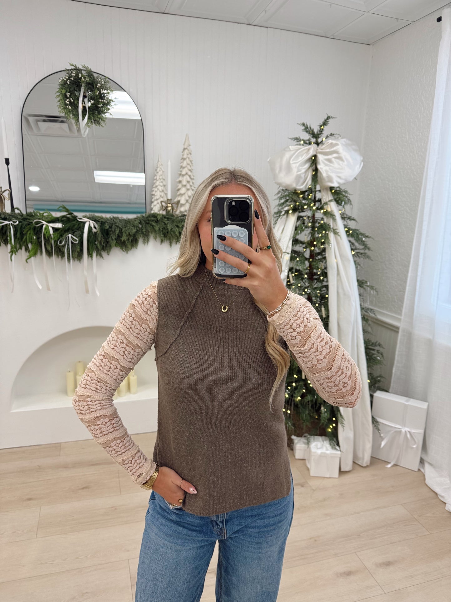 Lace layering top