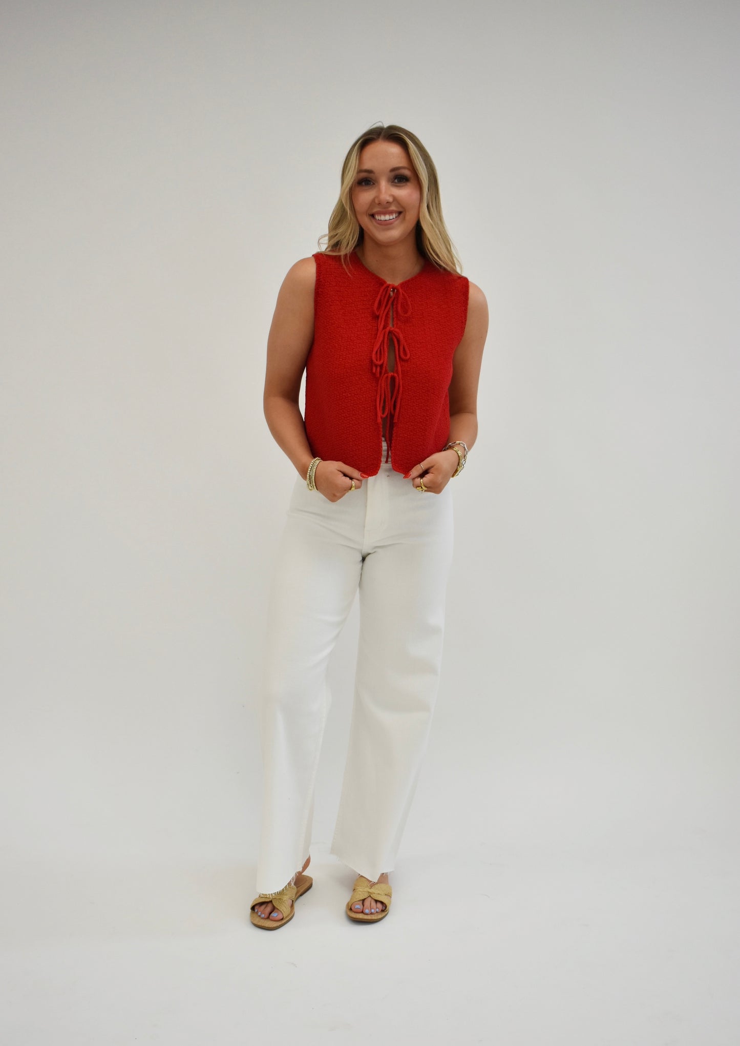 KNITTED TIED IN FRONT CARDIGAN