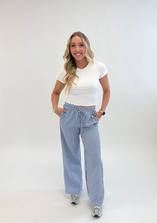 Gingham boxer pants