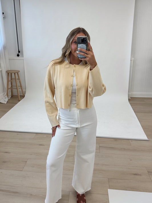 Callie Cardigan- Butter Yellow