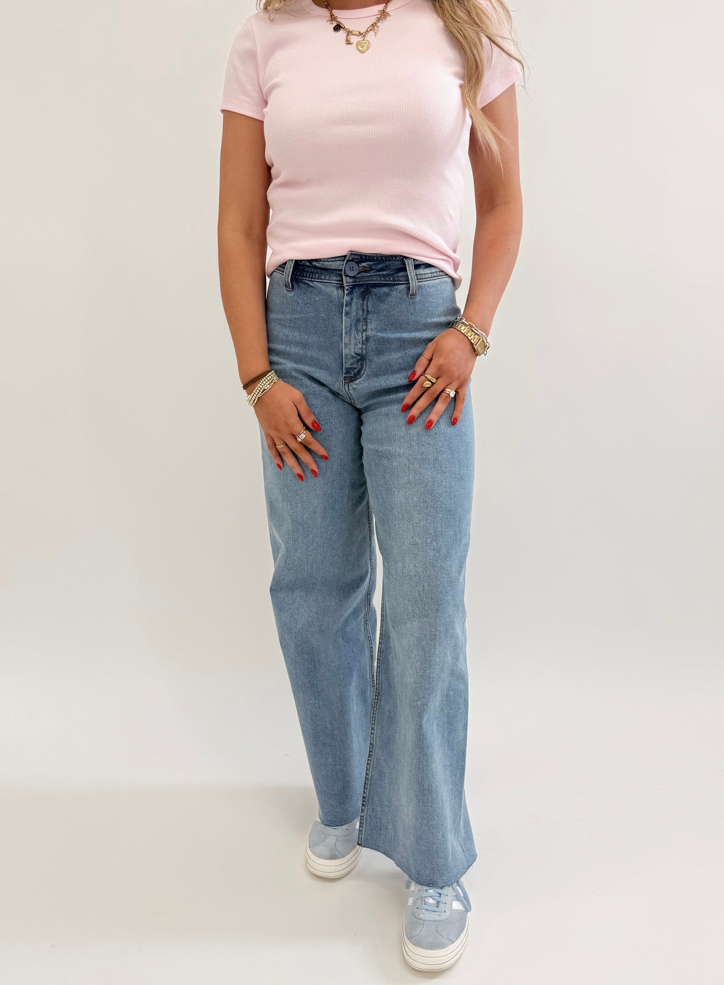Straight Wide Leg Pant- Denim
